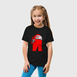 Детская футболка хлопок Among Us Impostor Gun Red - фото 2
