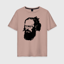 Достоевский – Женская футболка хлопок Oversize с принтом купить со скидкой в -16%