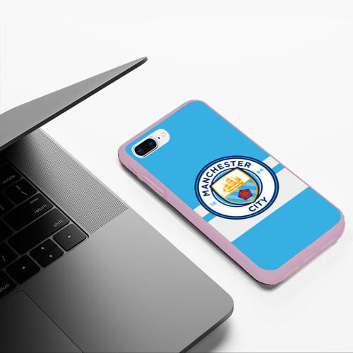 Чехол для iPhone 7Plus/8 Plus матовый MANCHESTER CITY, цвет розовый - фото 5