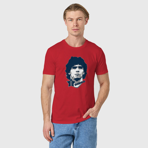 Мужская футболка хлопок Diego 10, цвет красный - фото 3