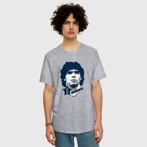 Мужская футболка хлопок Oversize Diego 10, цвет меланж - фото 3