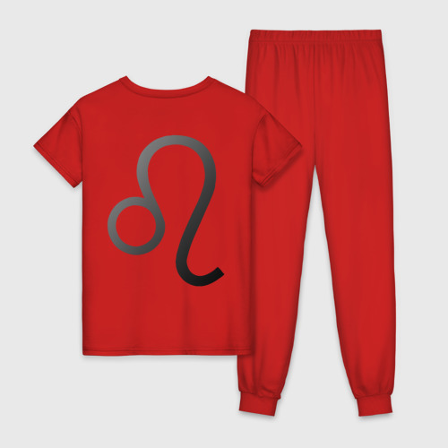 Женская пижама хлопок Знак зодиака Лев, цвет красный - фото 2