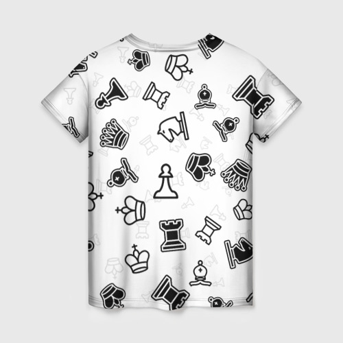 Женская футболка 3D с принтом ХОД КОРОЛЕВЫ, вид сзади #1