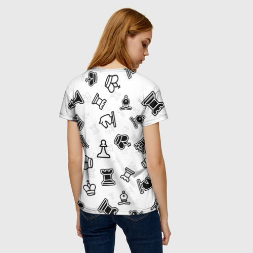 Женская футболка 3D с принтом ХОД КОРОЛЕВЫ, вид сзади #2