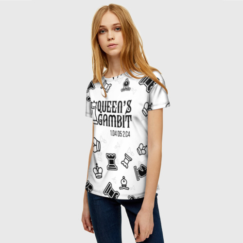 Женская футболка 3D с принтом ХОД КОРОЛЕВЫ, фото на моделе #1