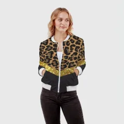 Женский бомбер 3D Леопардовый принт - фото 2