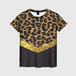 Женская футболка 3D Леопардовый принт