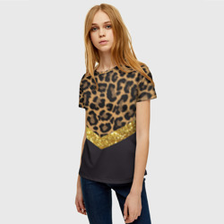 Женская футболка 3D Леопардовый принт - фото 2