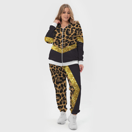 Женский костюм 3D Леопардовый принт, цвет белый - фото 5