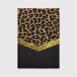 Обложка с принтом Леопардовый принт для любого человека, вид сзади №1. Цвет основы: черный