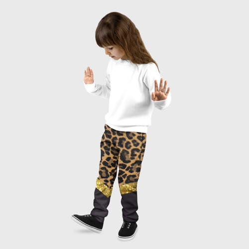 Детские брюки 3D с принтом Леопардовый принт, фото на моделе #1