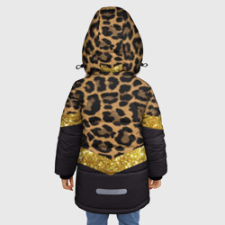 Куртка с принтом Леопардовый принт для любого человека, вид сзади №2. Цвет основы: черный