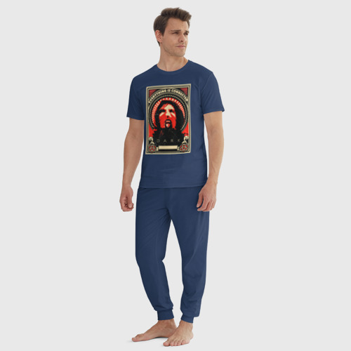 Мужская пижама хлопок Тьма арт, цвет темно-синий - фото 5
