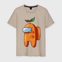 Among Us апельсин – Мужская футболка хлопок с принтом купить со скидкой в -20%