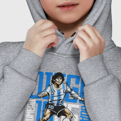 Детское худи Oversize хлопок 10 Diego Maradona, цвет меланж - фото 7