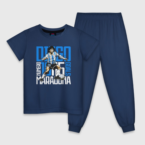Детская пижама хлопок 10 Diego Maradona, цвет темно-синий