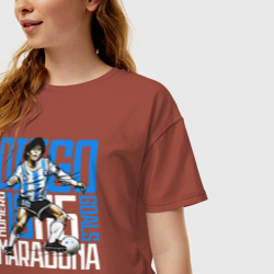 Женская футболка хлопок Oversize 10 Diego Maradona - фото 2