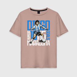 Женская футболка хлопок Oversize 10 Diego Maradona