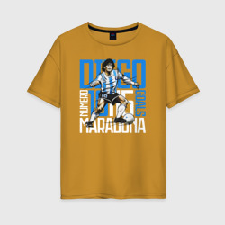 Женская футболка хлопок Oversize 10 Diego Maradona