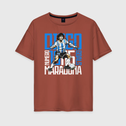 Женская футболка хлопок Oversize 10 Diego Maradona