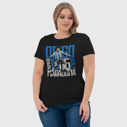 Женская футболка хлопок 10 Diego Maradona, цвет черный - фото 6