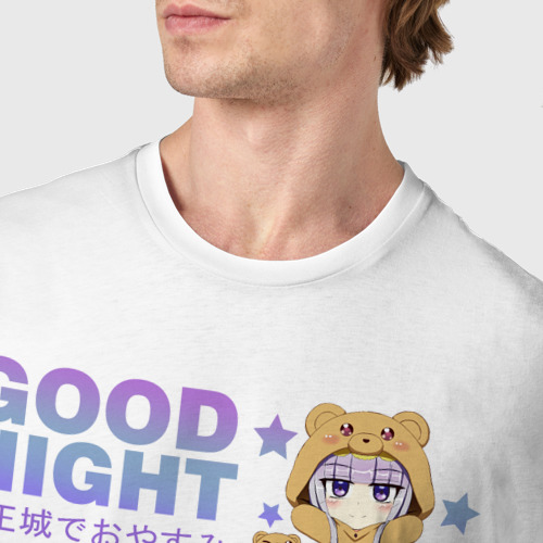 Мужская футболка хлопок good night princess, цвет белый - фото 6