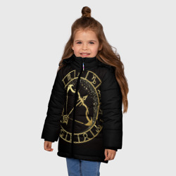Зимняя куртка для девочек 3D Стрелец в золотом стиле - фото 2