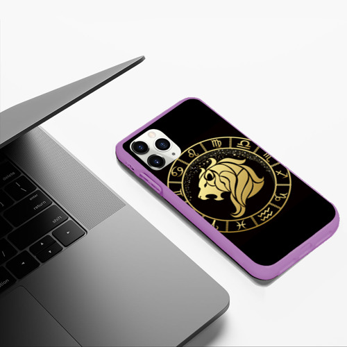 Чехол для iPhone 11 Pro Max матовый Лев, цвет фиолетовый - фото 5