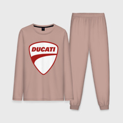 Мужская пижама с лонгсливом хлопок Ducati Logo Дукати Лого