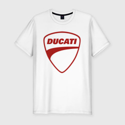 Мужская футболка хлопок Slim Ducati Logo Дукати Лого