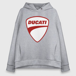 Женское худи Oversize хлопок Ducati Logo Дукати Лого