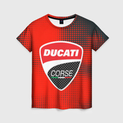 Женская футболка 3D Ducati Corse logo