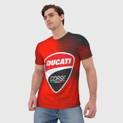 Мужская футболка 3D Ducati Corse logo - фото 2