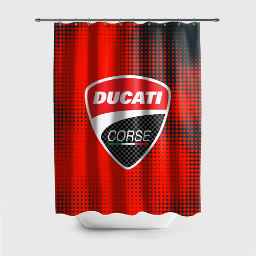 Штора 3D для ванной Ducati Corse logo