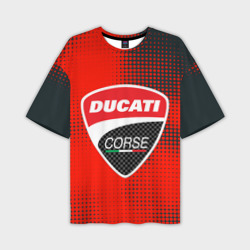 Мужская футболка oversize 3D Ducati Corse logo