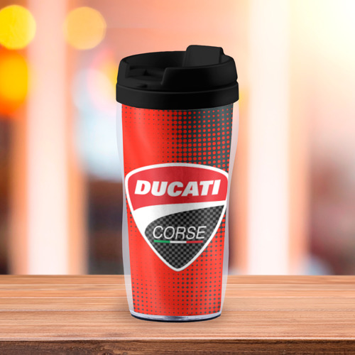 Термокружка-непроливайка Ducati Corse logo, цвет черный - фото 3