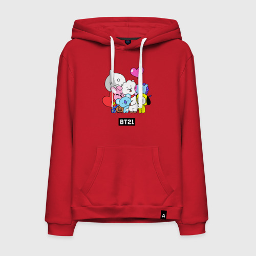 Мужская толстовка хлопок BT21 chibi, цвет красный