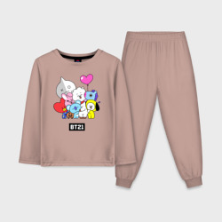 Детская пижама с лонгсливом хлопок BT21 chibi