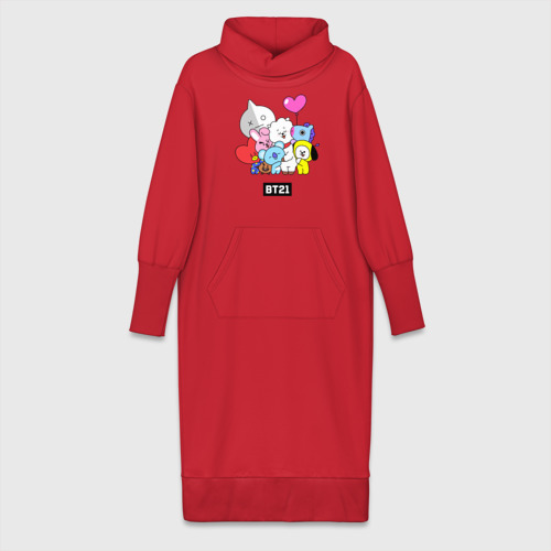 Платье удлиненное хлопок BT21 chibi