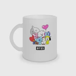 Кружка матовая стеклянная BT21 chibi