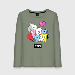 Женский лонгслив хлопок BT21 chibi