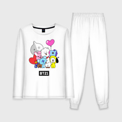 Женская пижама с лонгсливом хлопок BT21 chibi