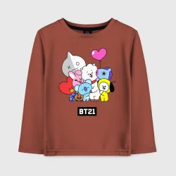 Детский лонгслив хлопок BT21 chibi