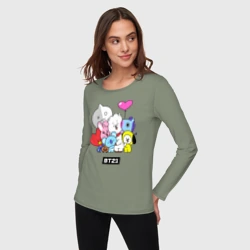 Женский лонгслив хлопок BT21 chibi - фото 2