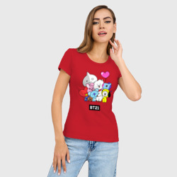 Женская футболка хлопок Slim BT21 chibi - фото 2