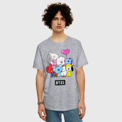 Мужская футболка хлопок Oversize BT21 chibi - фото 2