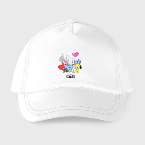 Детская бейсболка BT21 chibi, цвет белый - фото 2