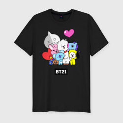 Мужская футболка хлопок Slim BT21 chibi