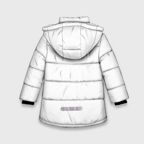 Зимняя куртка для девочек 3D с принтом Космонавт, вид сзади #1