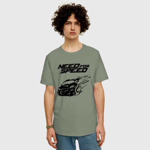 Мужская футболка хлопок Oversize Need for Speed, цвет авокадо - фото 3